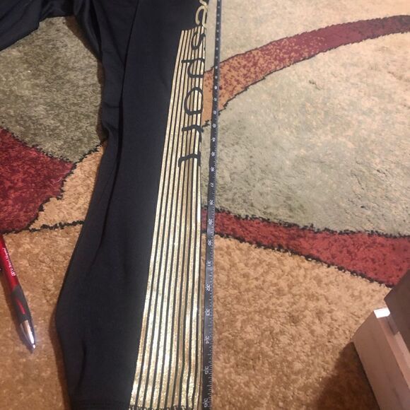 NWT BEBE SPORT joggers with gold wide logo . - Picture 2 of 7